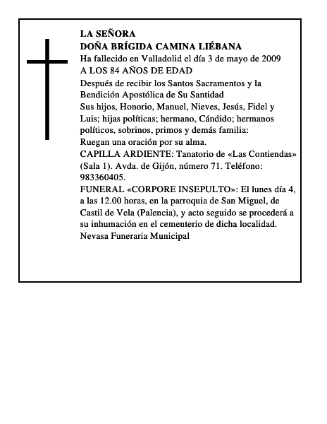 DOÑA BRÍGIDA CAMINA LIÉBANA