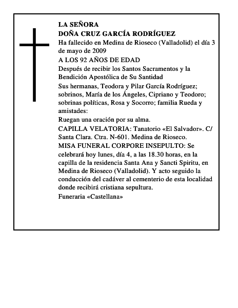 DOÑA CRUZ GARCÍA RODRÍGUEZ