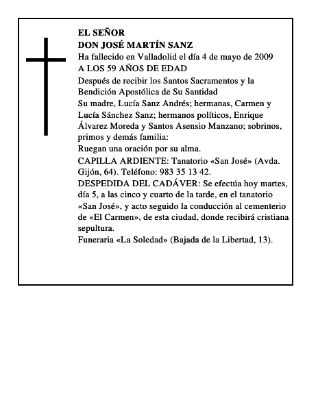 DON JOSÉ MARTÍN SANZ