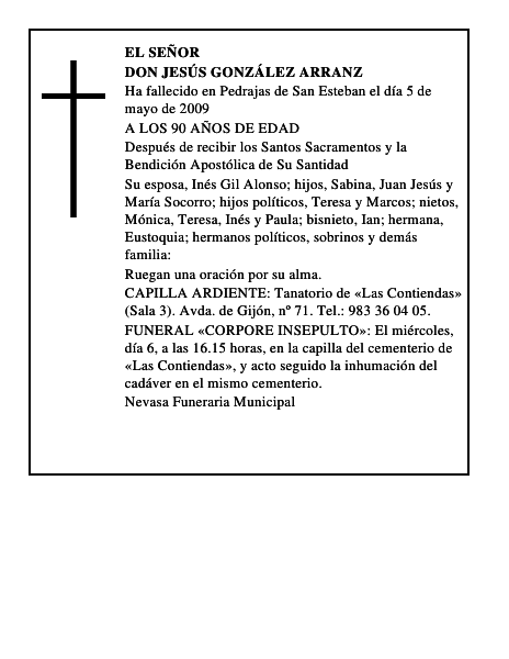DON JESÚS GONZÁLEZ ARRANZ