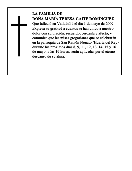 DOÑA MARÍA TERESA GAITE DOMÍNGUEZ