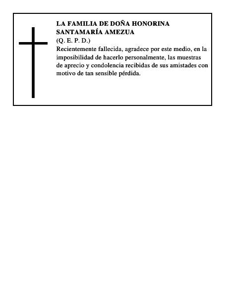 LA FAMILIA DE DOÑA HONORINA SANTAMARÍA AMEZUA