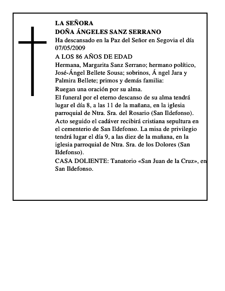 DOÑA ÁNGELES SANZ SERRANO