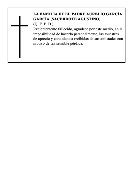 LA FAMILIA DE EL PADRE AURELIO GARCÍA GARCÍA (SACERDOTE AGUSTINO)