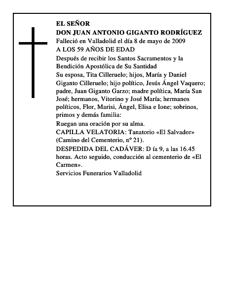 DON JUAN ANTONIO GIGANTO RODRÍGUEZ