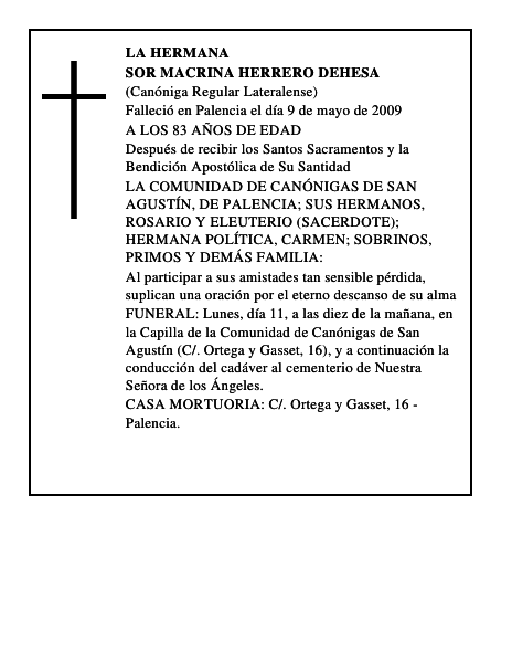 SOR MACRINA HERRERO DEHESA