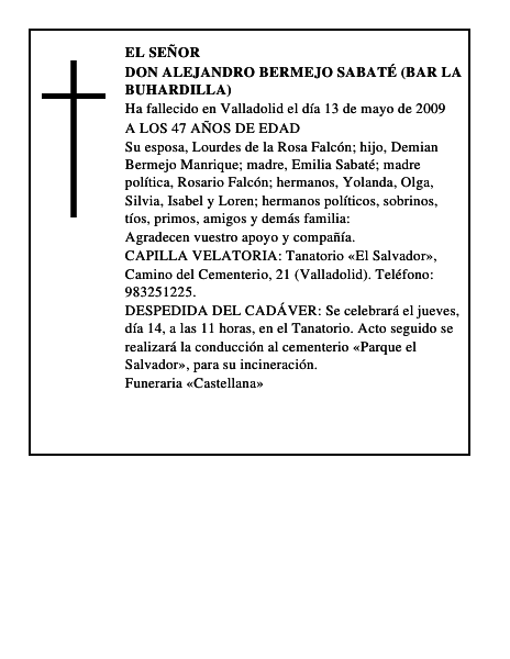 DON ALEJANDRO BERMEJO SABATÉ (BAR LA BUHARDILLA)