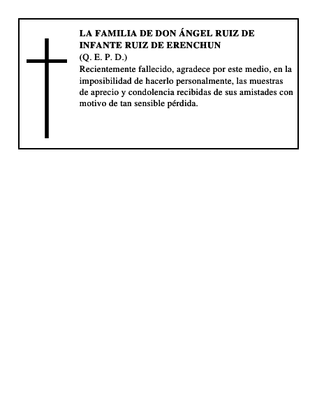 LA FAMILIA DE DON ÁNGEL RUIZ DE INFANTE RUIZ DE ERENCHUN