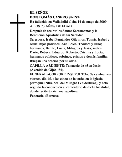 DON TOMÁS CASERO SAINZ