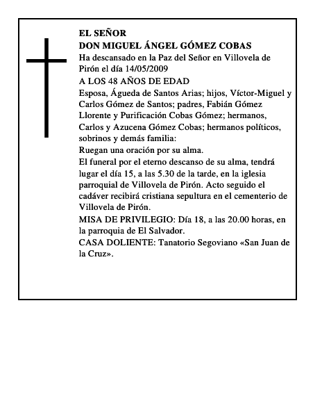 DON MIGUEL ÁNGEL GÓMEZ COBAS