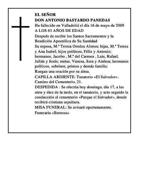DON ANTONIO BASTARDO PANEDAS