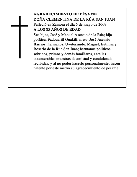 agradecimiento de pésame