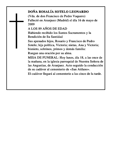 DOÑA ROSALÍA SOTELO LEONARDO