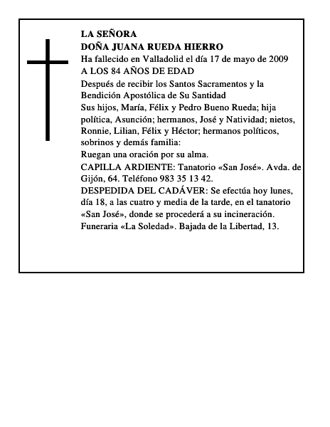 DOÑA JUANA RUEDA HIERRO