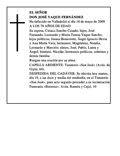 DON JOSÉ YAQUE FERNÁNDEZ