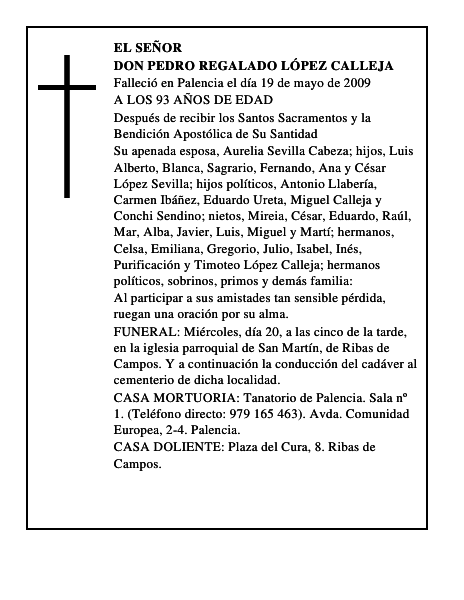 DON PEDRO REGALADO LÓPEZ CALLEJA