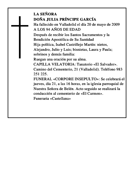 DOÑA JULIA PRÍNCIPE GARCÍA