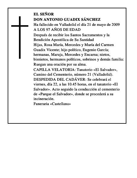 DON ANTONIO GUADIX SÁNCHEZ