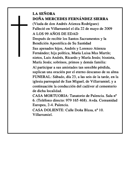 DOÑA MERCEDES FERNÁNDEZ SIERRA