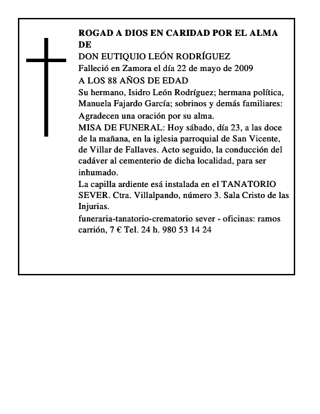 ROGAD A DIOS EN CARIDAD POR EL ALMA DE