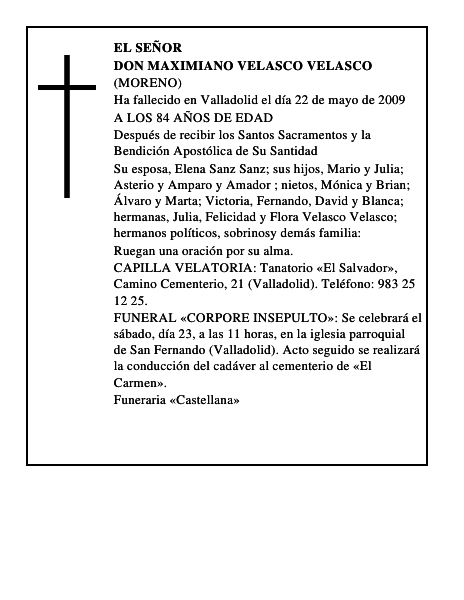 DON MAXIMIANO VELASCO VELASCO