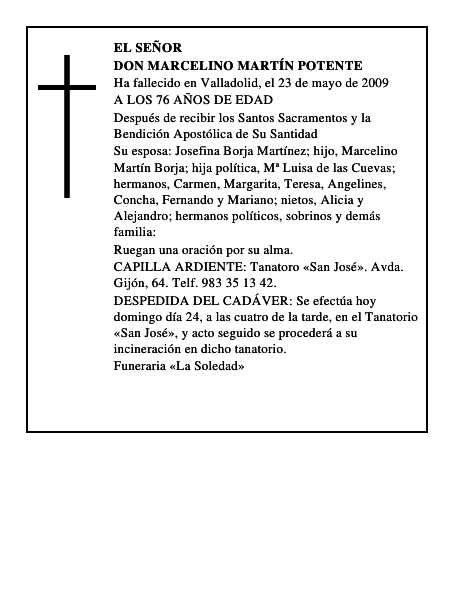 DON MARCELINO MARTÍN POTENTE
