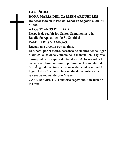 DOÑA MARÍA DEL CARMEN ARGÜELLES