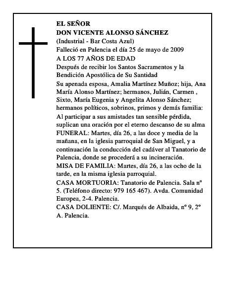 DON VICENTE ALONSO SÁNCHEZ
