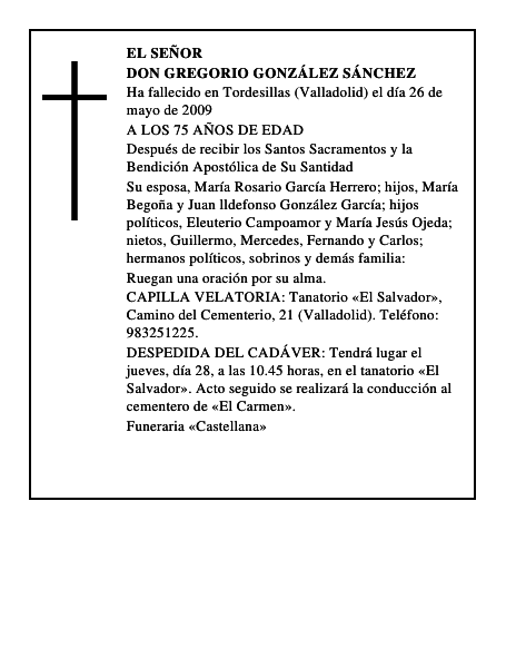 DON GREGORIO GONZÁLEZ SÁNCHEZ