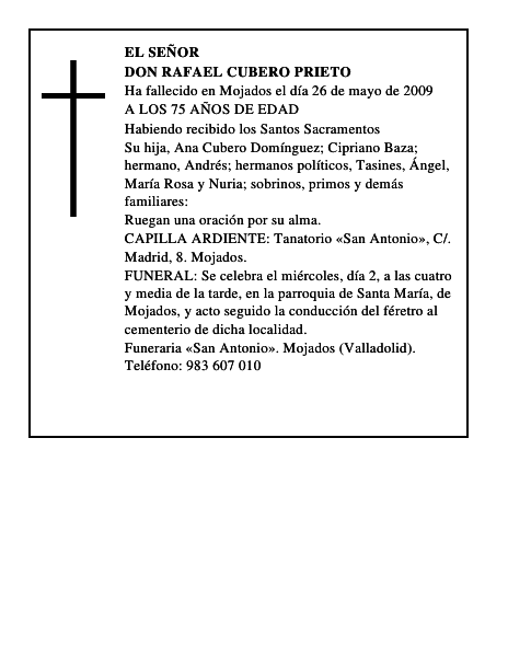 DON RAFAEL CUBERO PRIETO