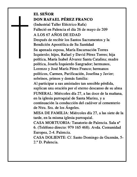 DON RAFAEL PÉREZ FRANCO