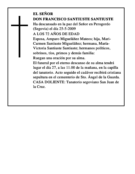 DON FRANCISCO SANTIUSTE SANTIUSTE