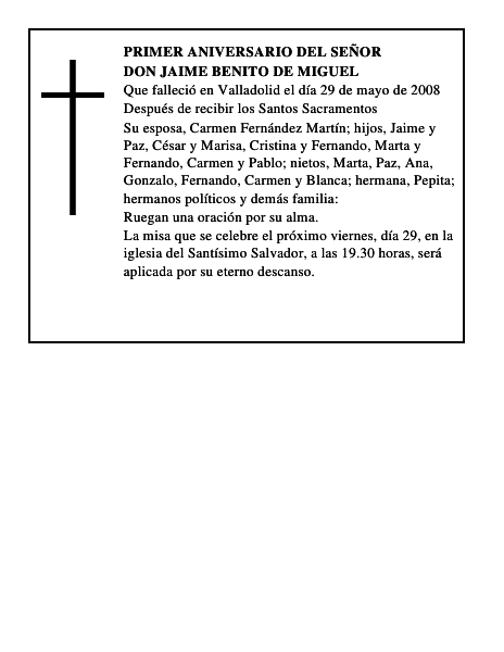 DON JAIME BENITO DE MIGUEL