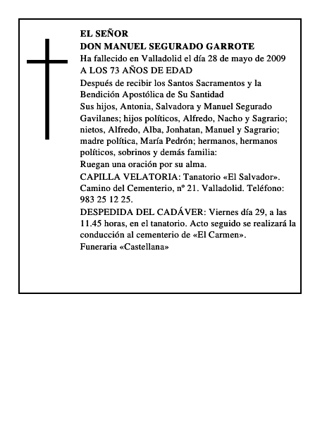 DON MANUEL SEGURADO GARROTE