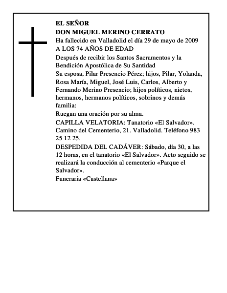 DON MIGUEL MERINO CERRATO
