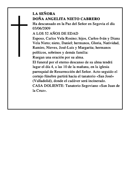 DOÑA ANGELITA NIETO CABRERO