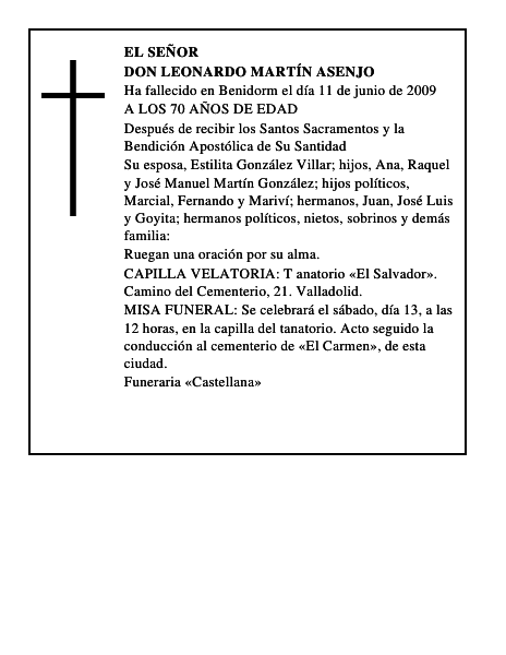 DON LEONARDO MARTÍN ASENJO
