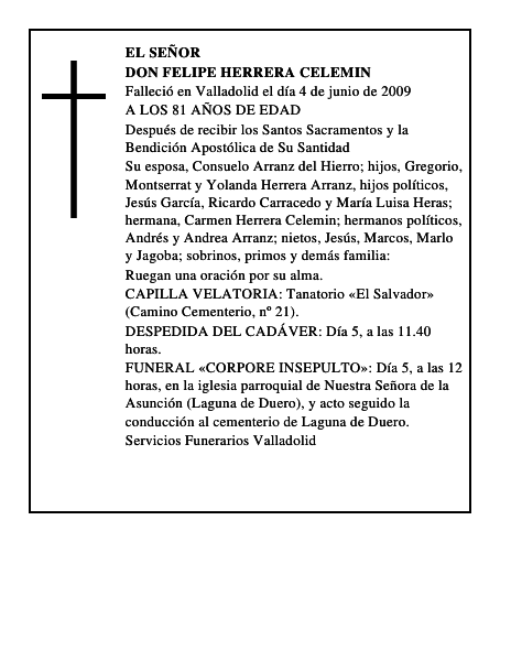 DON FELIPE HERRERA CELEMIN