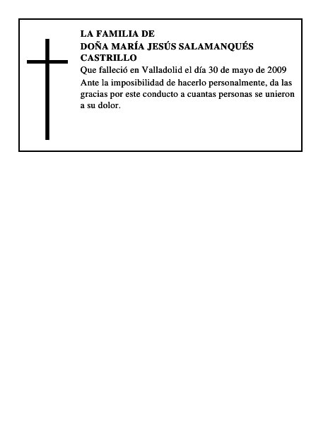 DOÑA MARÍA JESÚS SALAMANQUÉS CASTRILLO