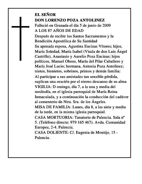 DON LORENZO POZA ANTOLINEZ