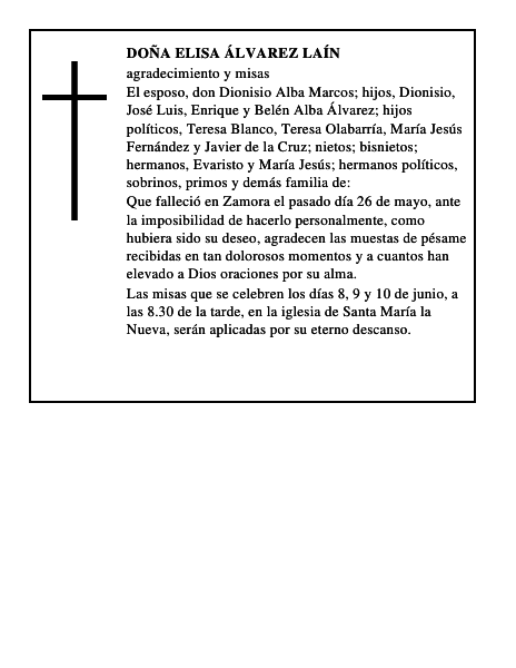 DOÑA ELISA ÁLVAREZ LAÍN