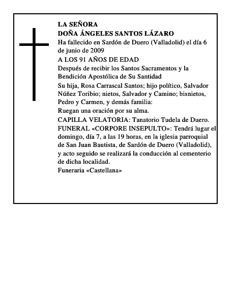 DOÑA ÁNGELES SANTOS LÁZARO
