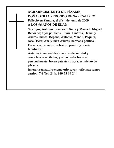 agradecimiento de pésame