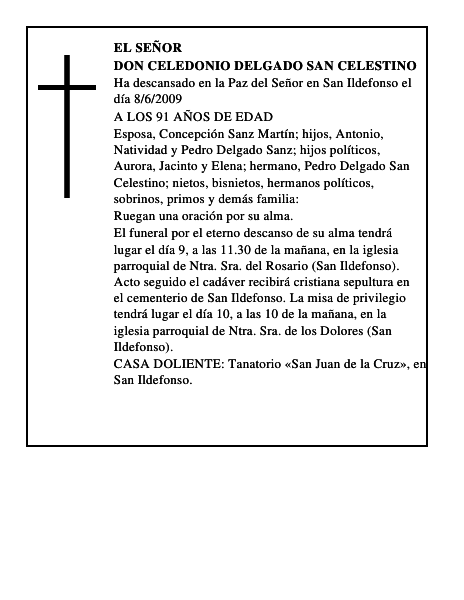 DON CELEDONIO DELGADO SAN CELESTINO