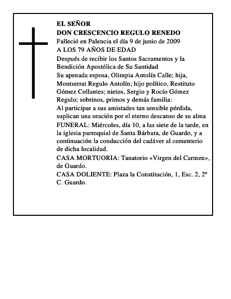 DON CRESCENCIO REGULO RENEDO