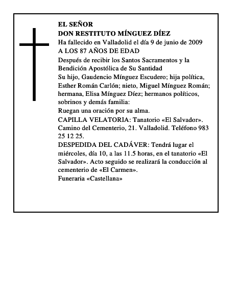 DON RESTITUTO MÍNGUEZ DÍEZ