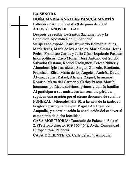 DOÑA MARÍA ÁNGELES PASCUA MARTÍN