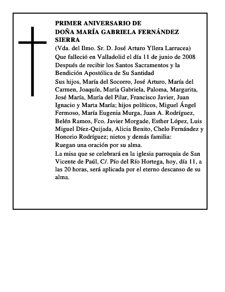 DOÑA MARÍA GABRIELA FERNÁNDEZ SIERRA