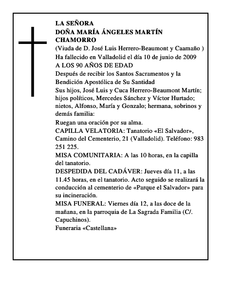 DOÑA MARÍA ÁNGELES MARTÍN CHAMORRO