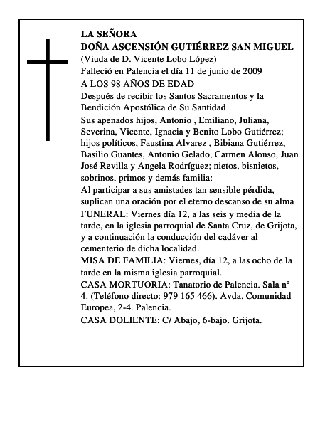 DOÑA ASCENSIÓN GUTIÉRREZ SAN MIGUEL